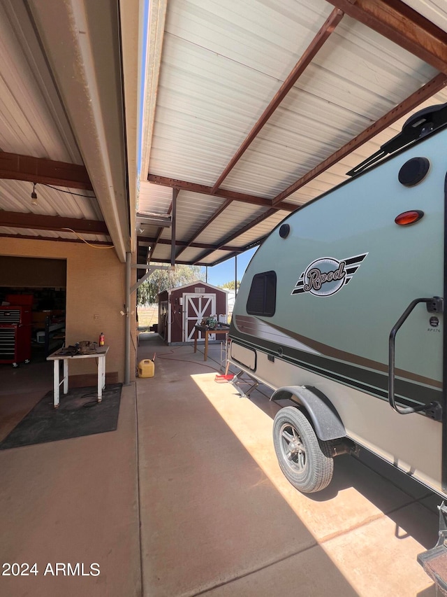 view of garage