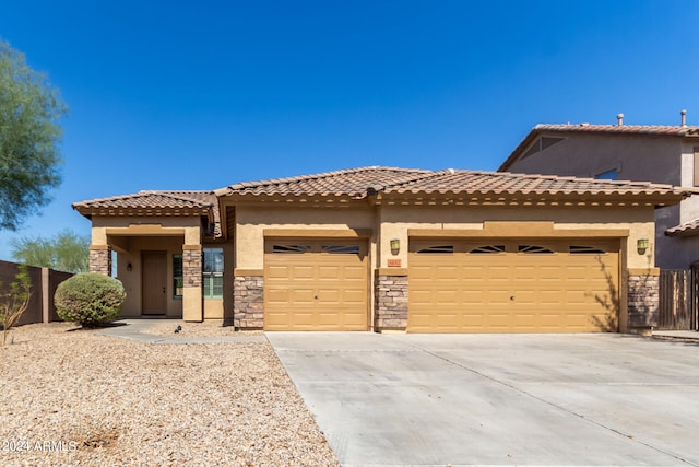 view of front of house with a garage