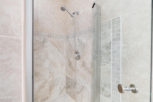 interior details with tiled shower