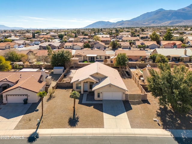 bird's eye view with a mountain view