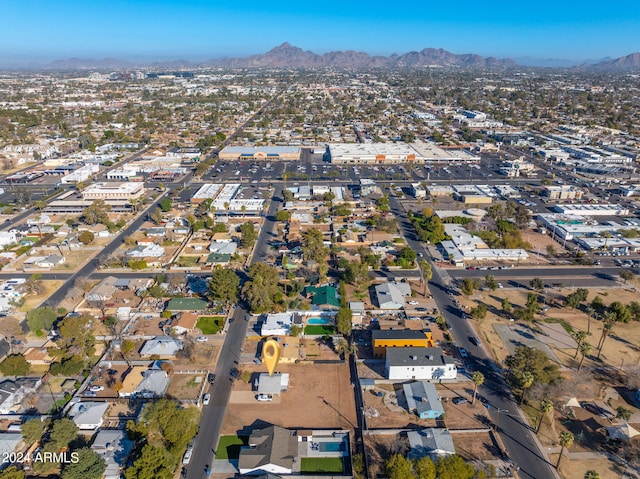 aerial view featuring a mountain view