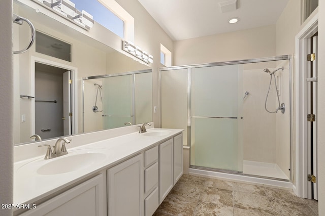 20007 N Siesta Rock Dr, Surprise, AZ 85374 - bathroom with a shower stall and double vanity