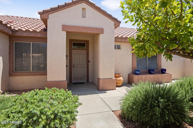 20007 N Siesta Rock Dr, Surprise, AZ 85374 - property entrance with a tile roof and stucco siding