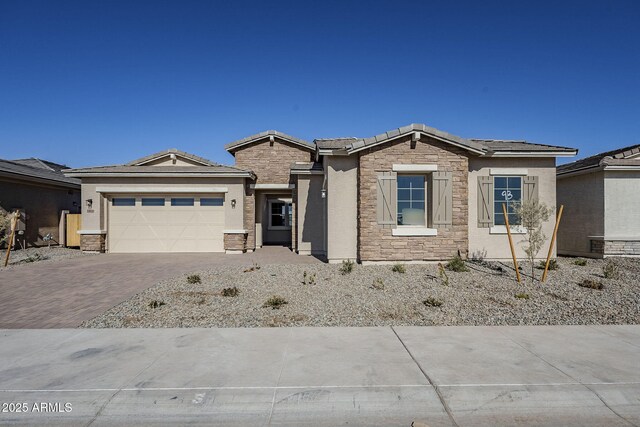 view of front of house with a garage