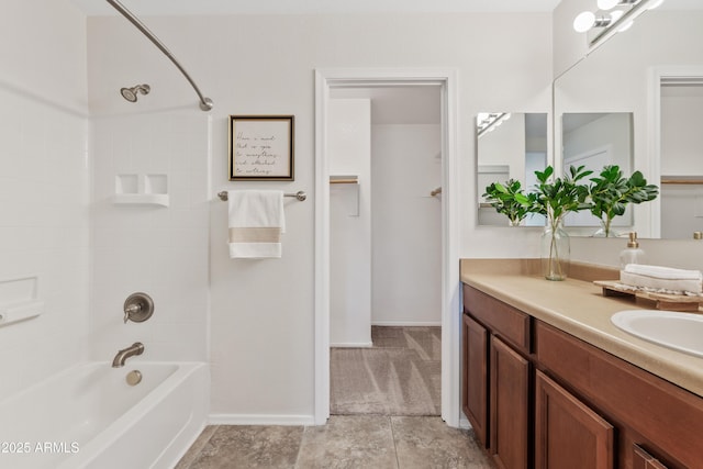 973 E Kelsi Ave, San Tan Valley, AZ 85140 - bathroom with shower / washtub combination, vanity, baseboards, and tile patterned floors