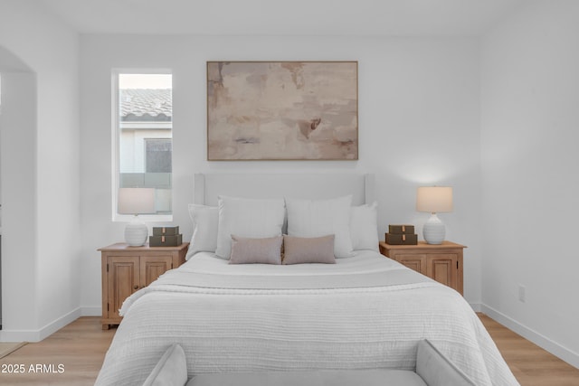 bedroom featuring light hardwood / wood-style flooring