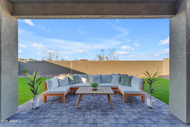 view of patio / terrace featuring outdoor lounge area