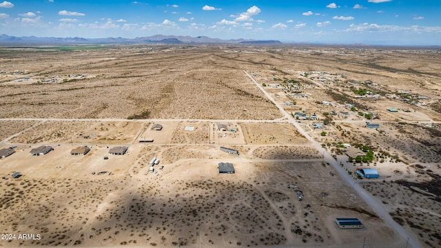 bird's eye view featuring a mountain view and a rural view