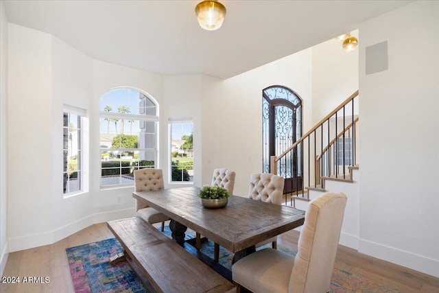 dining room with hardwood / wood-style floors