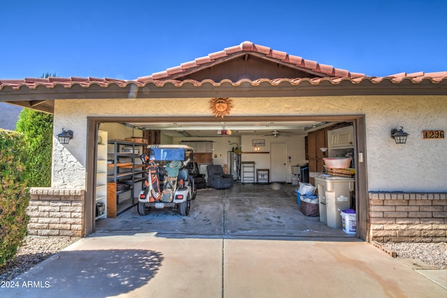 view of garage