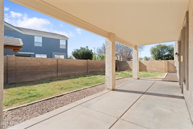 view of patio / terrace featuring a fenced backyard