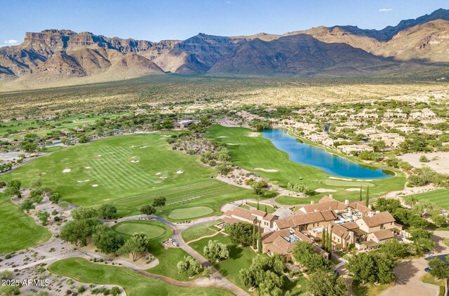 3205 S Ponderosa Dr, Gold Canyon, AZ 85118 - drone / aerial view featuring golf course view, a water and mountain view, and a residential view