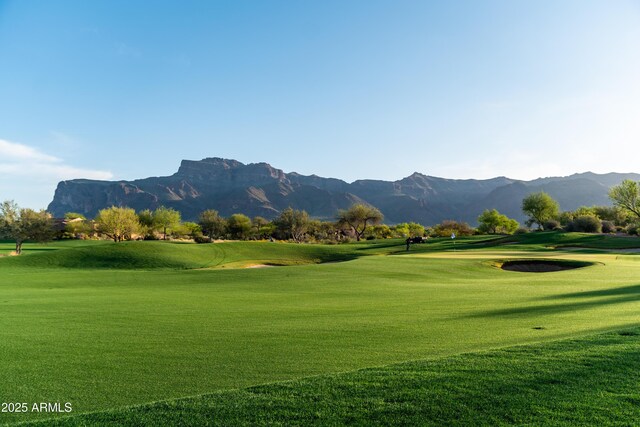3205 S Ponderosa Dr, Gold Canyon, AZ 85118 - view of property's community with view of golf course, a mountain view, and a lawn