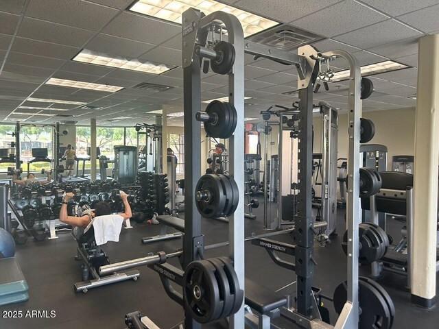 3205 S Ponderosa Dr, Gold Canyon, AZ 85118 - exercise room with a drop ceiling