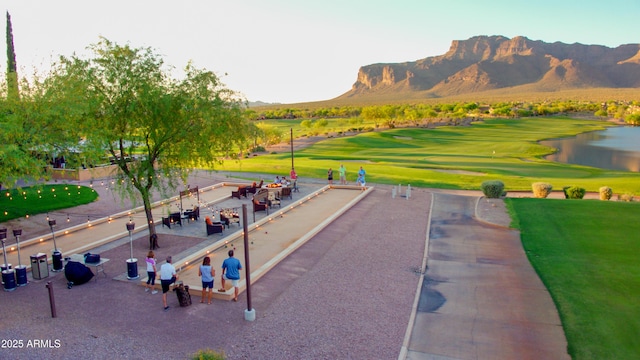 3205 S Ponderosa Dr, Gold Canyon, AZ 85118 - view of community with a yard, a water and mountain view, and view of golf course