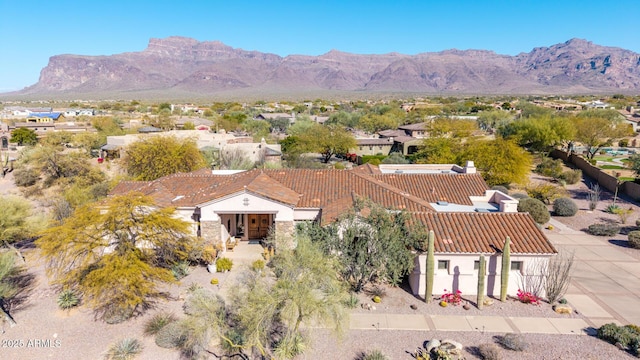 3205 S Ponderosa Dr, Gold Canyon, AZ 85118 - bird's eye view featuring a mountain view and a residential view