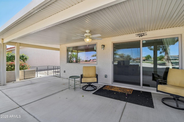 view of patio / terrace with ceiling fan