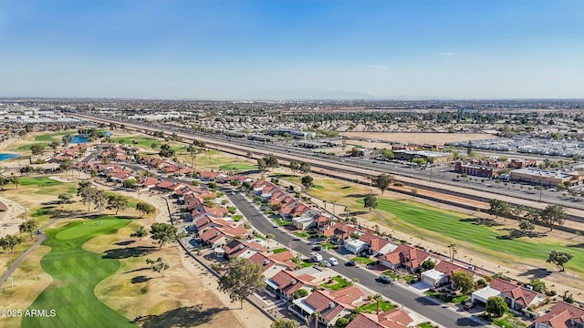 aerial view featuring golf course view