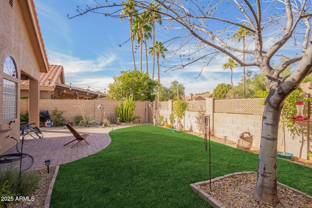 view of yard with a patio