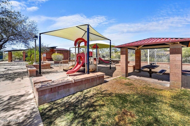 view of community jungle gym