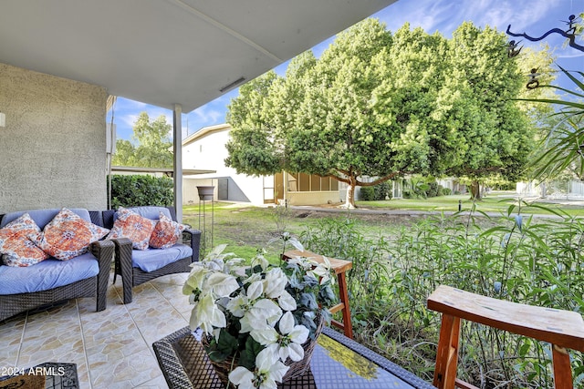 view of patio / terrace with an outdoor living space