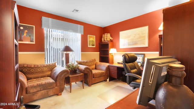 carpeted office with visible vents