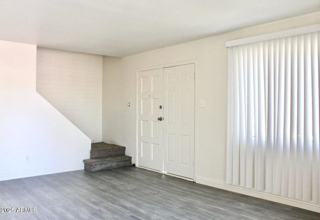 foyer featuring dark hardwood / wood-style flooring