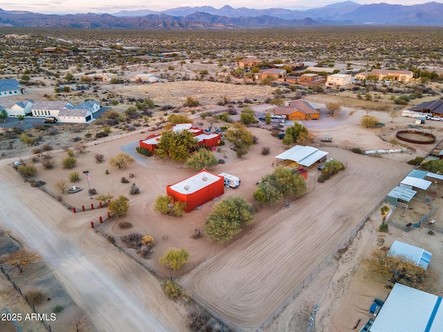 drone / aerial view with a mountain view