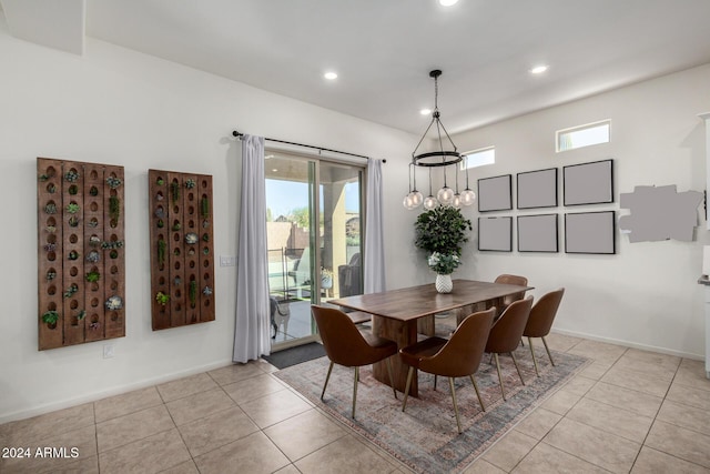 dining area featuring a healthy amount of sunlight and light tile patterned floors