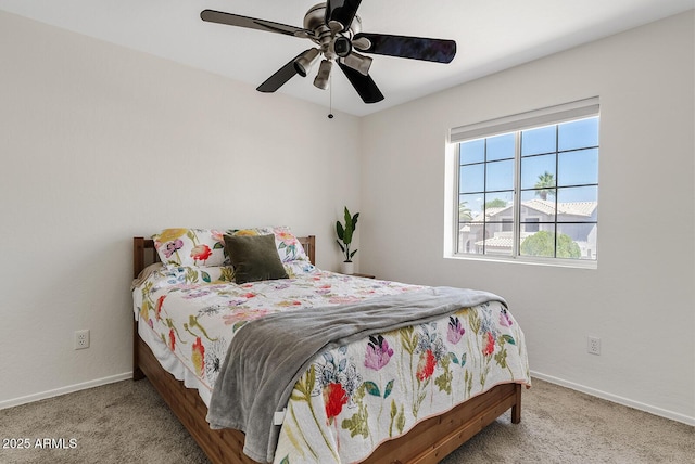 706 N El Dorado Dr, Gilbert, AZ 85233 - bedroom with carpet flooring, baseboards, and a ceiling fan