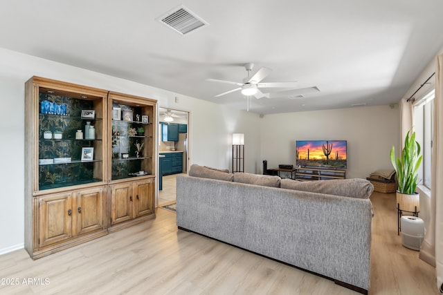 8135 N 5th St, Phoenix, AZ 85020 - living room with light wood finished floors and a ceiling fan