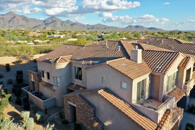 exterior space featuring a mountain view