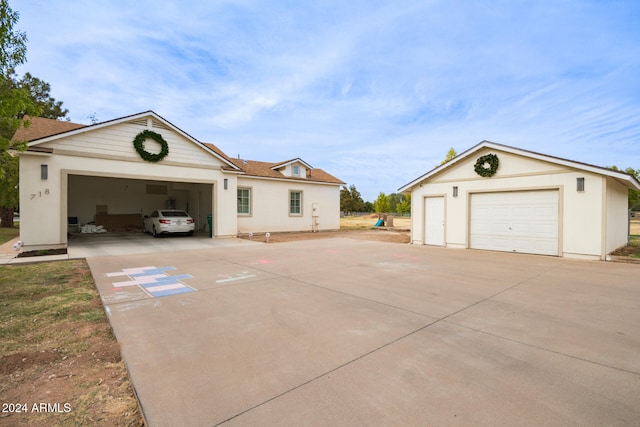 exterior space featuring a garage