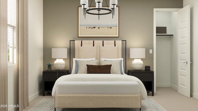 4808 S 232nd Ln, Buckeye, AZ 85326 - carpeted bedroom featuring a chandelier and baseboards