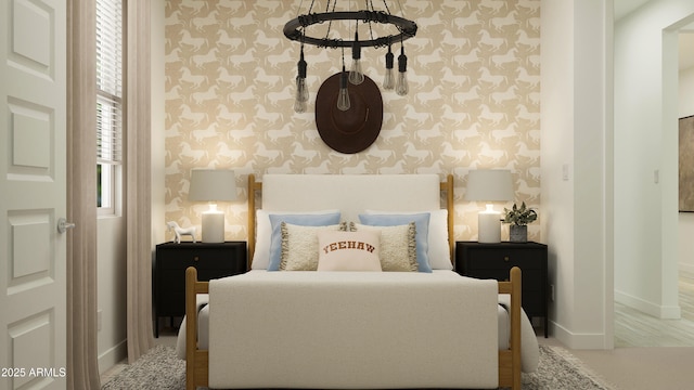 4808 S 232nd Ln, Buckeye, AZ 85326 - bedroom featuring wallpapered walls and baseboards