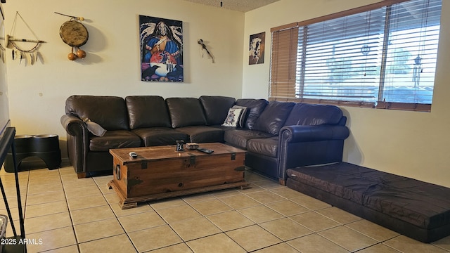 265 W 17th Ave, Apache Junction, AZ 85120 - living room featuring light tile patterned floors and a textured ceiling
