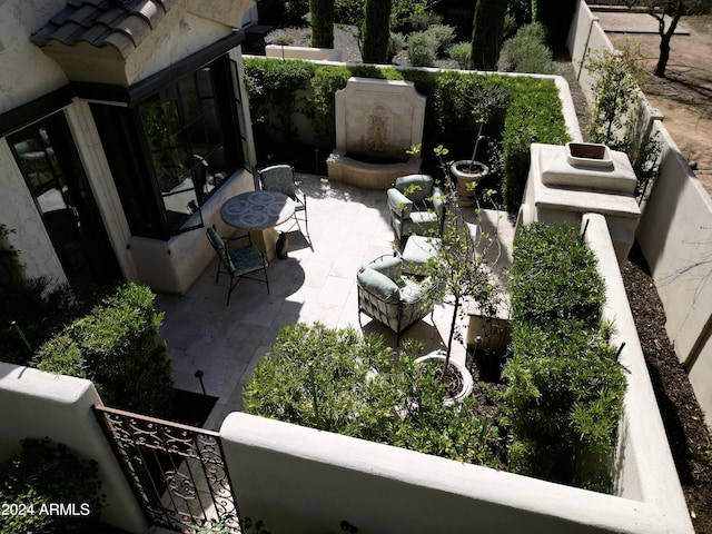 balcony with a patio