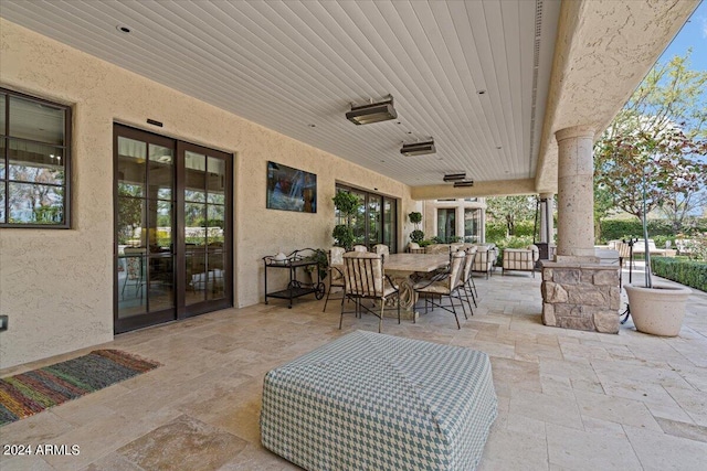 view of patio / terrace featuring french doors