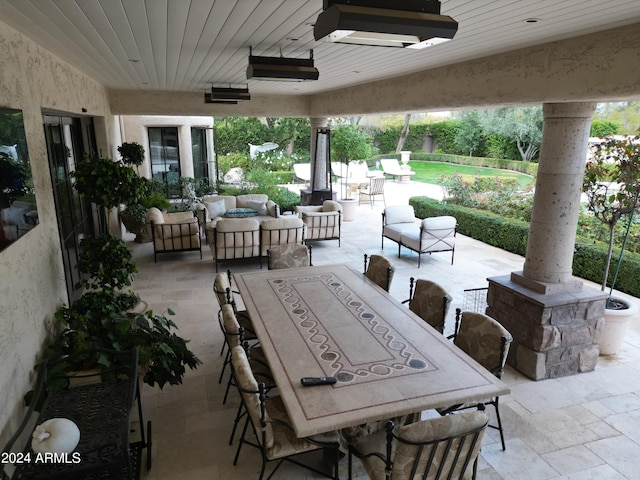 view of patio featuring an outdoor hangout area