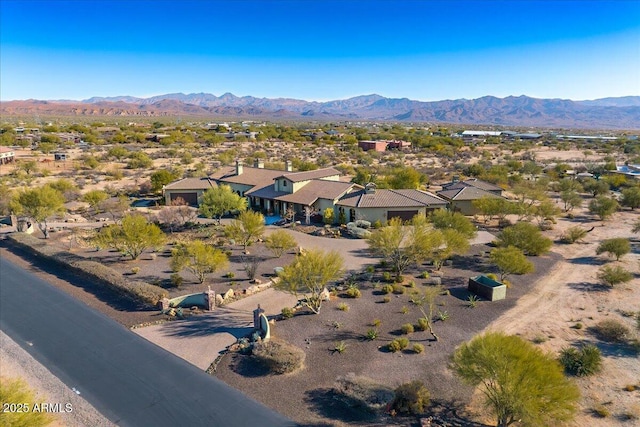 bird's eye view featuring a mountain view