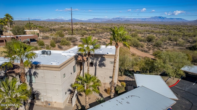 bird's eye view with a mountain view