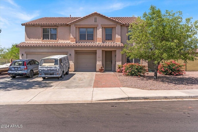 view of front of house with a garage