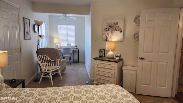 view of tiled bedroom