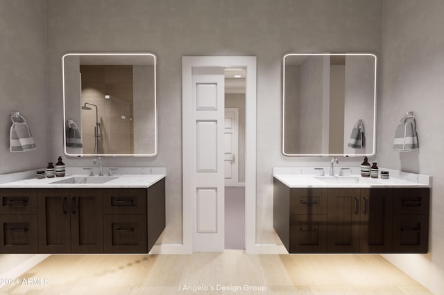 bathroom featuring dual bowl vanity