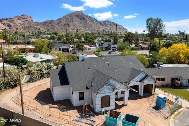 drone / aerial view with a mountain view