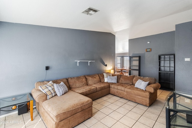 view of tiled living room