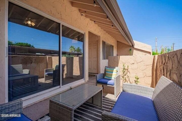 view of patio with fence