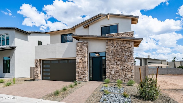 contemporary house with a garage