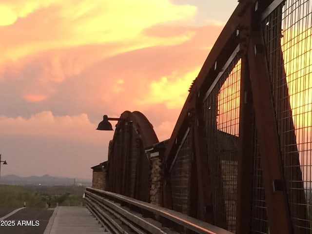 view of property exterior at dusk
