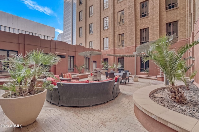 view of patio / terrace featuring an outdoor hangout area